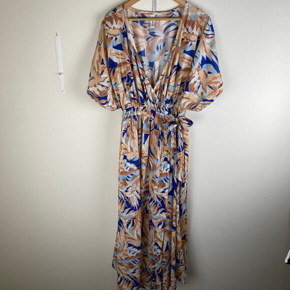 Artesands Areca Cea Verdi Cover Up Wrap Dress Size 20 to 22 Blue - Picture 6 of 14